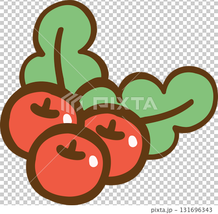 Christmas Cartoon Illustration of Holly Berries with Leaves Christmas Cartoon Illustration of Holly Berries with Leaves 131696343