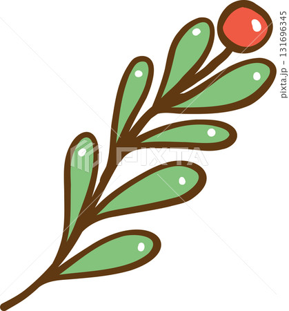 Christmas Cartoon Berry and Leaves Christmas Cartoon Berry and Leaves 131696345