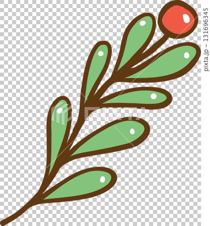 Christmas Cartoon Berry and Leaves Christmas Cartoon Berry and Leaves 131696345