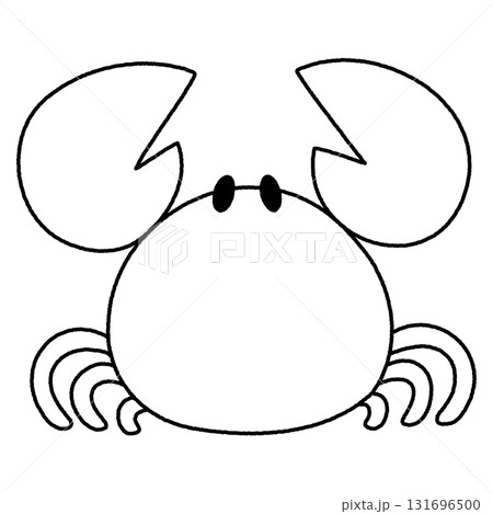 モノクロのかわいいカニのイラスト 131696500