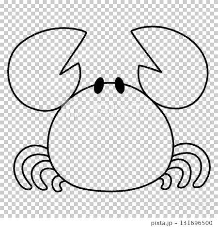 單色可愛螃蟹插畫 131696500