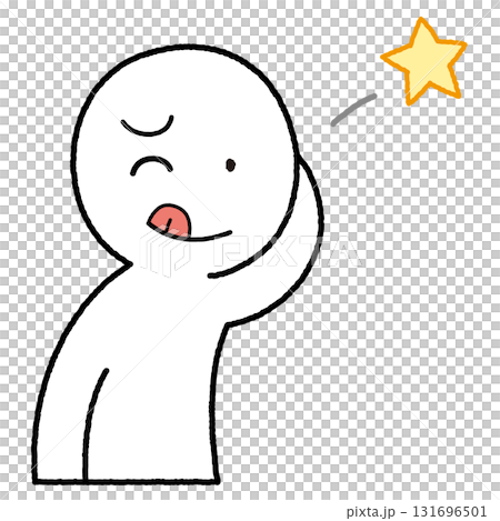 擺出 tehepero 姿勢的人物插圖 131696501