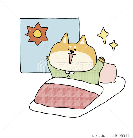 朝の元気な犬 イラスト|子供向け 起きる 生活習慣 教育 幼児 教材 絵本 保育園 朝の元気な犬 イラスト|子供向け 起きる 生活習慣 教育 幼児 教材 絵本 保育園 131696511