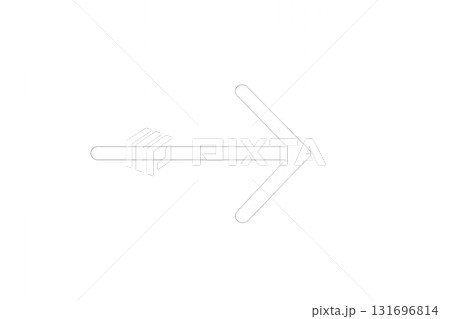 白色のシンプルな矢印アイコン、発光感のある白い矢印マーク、明るくクリーンな矢印デザイン素材 131696814