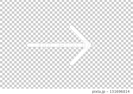 白色のシンプルな矢印アイコン、発光感のある白い矢印マーク、明るくクリーンな矢印デザイン素材 131696814