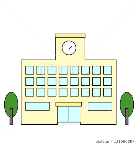 シンプルな学校の校舎のイラスト シンプルな学校の校舎のイラスト 131696897