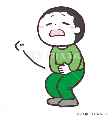 お腹がすいた男の子のイラスト 131697040