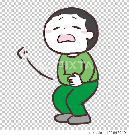 お腹がすいた男の子のイラスト 131697040