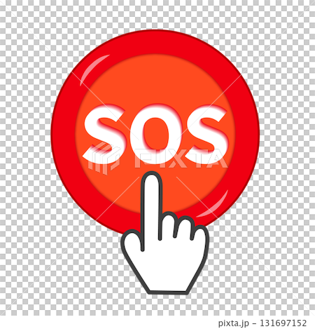 SOSのボタンを押すイラスト 131697152