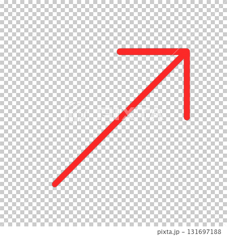 鮮やかな赤色の矢印アイコン、強調に使える赤い矢印マーク、目立つレッドカラーの方向サイン 鮮やかな赤色の矢印アイコン、強調に使える赤い矢印マーク、目立つレッドカラーの方向サイン 131697188