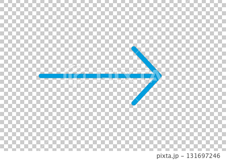 爽やかな青色の矢印アイコン、信頼感のあるブルーカラーの矢印マーク、シンプルで清潔感のある青い方向サイ 131697246