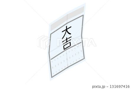 おみくじ、大吉のシンプルなアイソメトリックアイコン 131697416