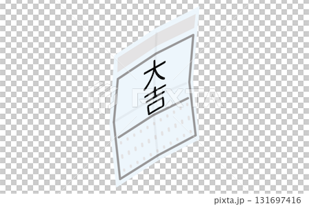 おみくじ、大吉のシンプルなアイソメトリックアイコン 131697416
