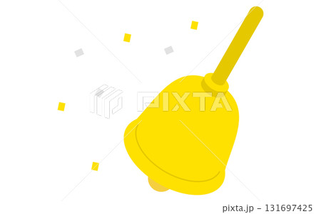 にぎやかしのベルと紙吹雪のシンプルなアイソメトリックアイコン 131697425