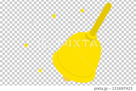 にぎやかしのベルと紙吹雪のシンプルなアイソメトリックアイコン 131697425