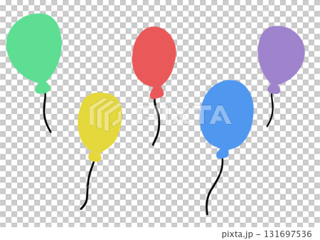 天空中飛翔的氣球的簡單插圖 131697536