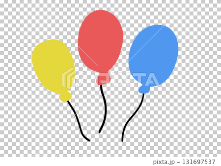 3つの風船 シンプル イラスト 3つの風船 シンプル イラスト 131697537