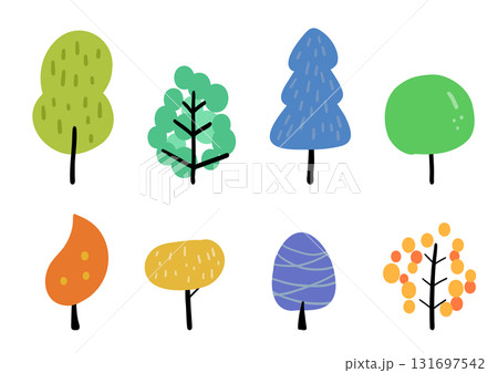 北欧風の木セット　イラスト 131697542