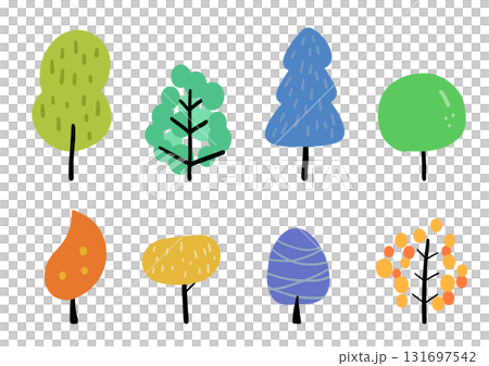 北欧風の木セット　イラスト 131697542