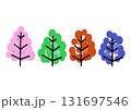 木のセット　春夏秋冬　北欧風　イラスト 131697546