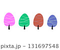 木のセット　春夏秋冬　北欧風　イラスト 131697548