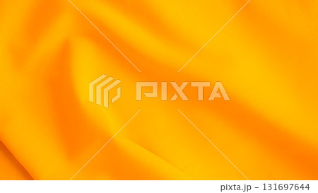 Orange Cloth Background, Fabric Texture Gold Color Pattern Silk Gradien Luxury Backdrop, Light Yellow Textile Banner Material Satin Summer Tropical Wave Display Fashion Abstract Design Poster Template 131697644