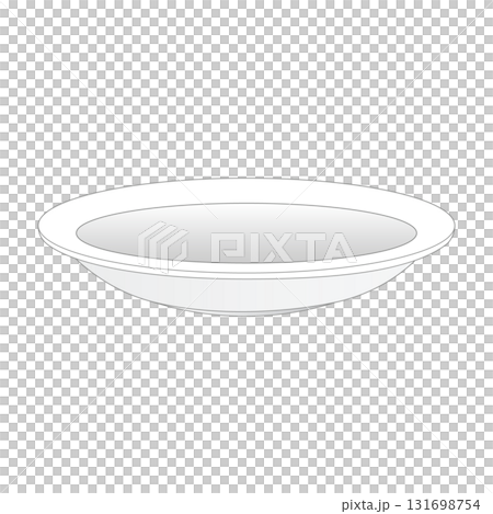 斜めから見た白い空の皿 131698754