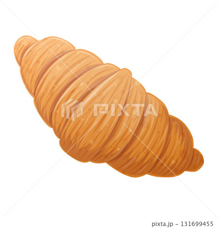 Tasty French croissant on a white background. The concept of confectionery, baking, cooking. Isolated vector illustrations for menu design, posters, banners, covers 131699455