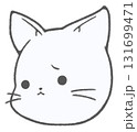 困っているかわいい白猫のキャラクターアイコン 131699471