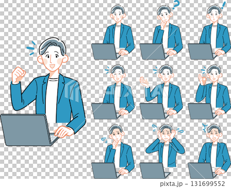 フリーランスの若い男性の10パターンセット 131699552