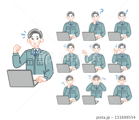 若いスーツ姿の若い男性会社員の10パターンセット 若いスーツ姿の若い男性会社員の10パターンセット 131699554