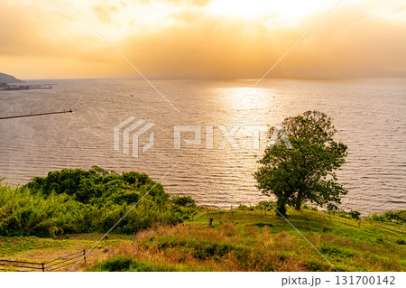 【熊本県宇土市】御輿来海岸展望所の眺め　夕景 131700142