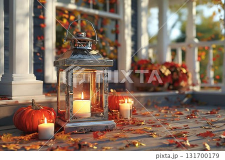 ハロウィンのかぼちゃとキャンドルライトとロウソクの飾り ハロウィンのかぼちゃとキャンドルライトとロウソクの飾り 131700179