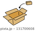 大きな段ボールに小さな荷物を入れる箱詰め作業 131700608