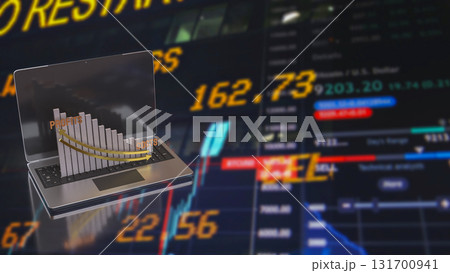 The Chart for Profit and costs for Business concept 3d Rendering. 131700941