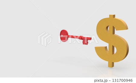 The Red Key and Dollar symbol for Business concept 3d Rendering. The Red Key and Dollar symbol for Business concept 3d Rendering. 131700946