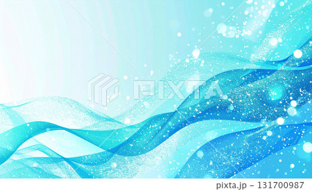 幻想的に揺れる水の波と光の背景 131700987