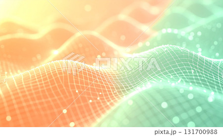 光がきらめくデジタルウェーブ背景 131700988