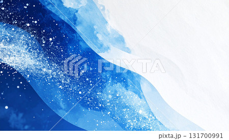 やわらかな青の水彩が描く曲線背景 やわらかな青の水彩が描く曲線背景 131700991