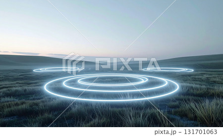 草原に浮かぶ三つの発光リング 草原に浮かぶ三つの発光リング 131701063