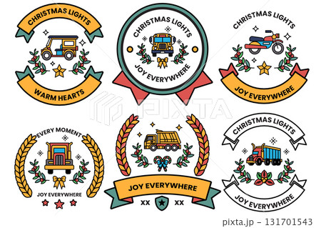 A set of Christmas lights with a truck on them A set of Christmas lights with a truck on them 131701543