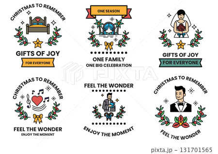 A set of six Christmas cards with different themes A set of six Christmas cards with different themes 131701565