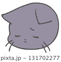 疲れている可愛い黒猫のキャラクターアイコン 131702277