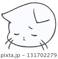 疲れている可愛い白猫のキャラクターアイコン 131702279
