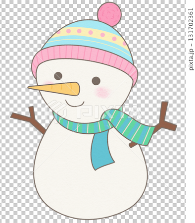 Cute Christmas Pastel Snowman Character Cute Christmas Pastel Snowman Character 131702361