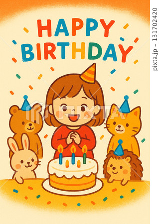 可愛い動物たちとバースデーパーティー 可愛い動物たちとバースデーパーティー 131702420