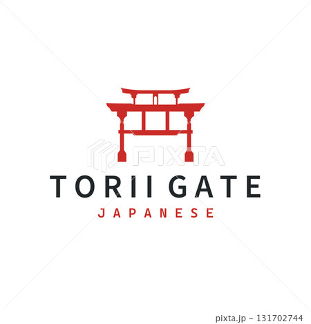 Torii gate logo design simple Japanese historical building with old and modern vintage concept as a symbol illustration template Torii gate logo design simple Japanese historical building with old and modern vintage concept as a symbol illustration template 131702744