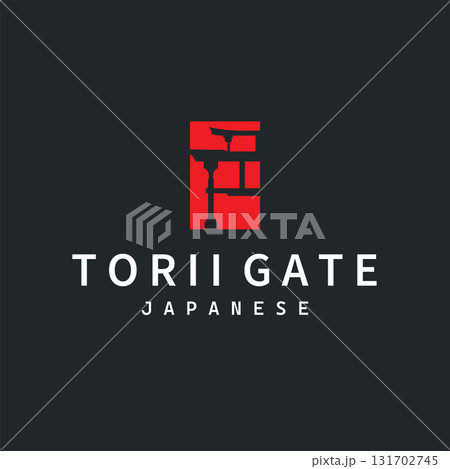 Torii gate logo design simple Japanese historical building with old and modern vintage concept as a symbol illustration template Torii gate logo design simple Japanese historical building with old and modern vintage concept as a symbol illustration template 131702745