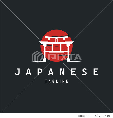 Torii gate logo design simple Japanese historical building with old and modern vintage concept as a symbol illustration template Torii gate logo design simple Japanese historical building with old and modern vintage concept as a symbol illustration template 131702746