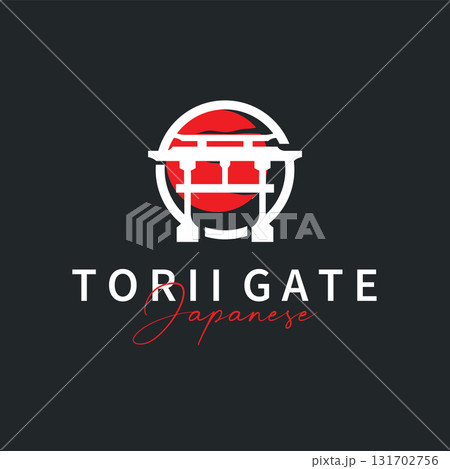 Torii gate logo design simple Japanese historical building with old and modern vintage concept as a symbol illustration template Torii gate logo design simple Japanese historical building with old and modern vintage concept as a symbol illustration template 131702756